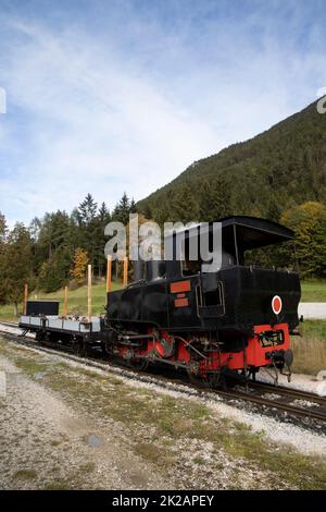 Locomotiva storica a vapore, ferrovia del lago Achensee, Tiro, Austria Foto Stock