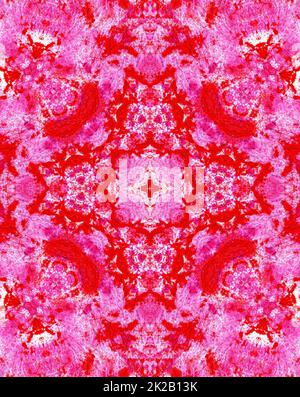 Astratto sfondo dipinto testurizzato con sfondo rosa caleidoscopio Foto Stock