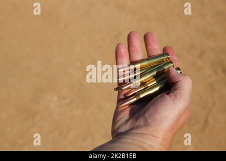 Proiettili, munizioni per la caccia. Namibia Foto Stock