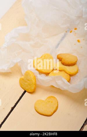 A forma di cuore san valentino frollini cookies Foto Stock