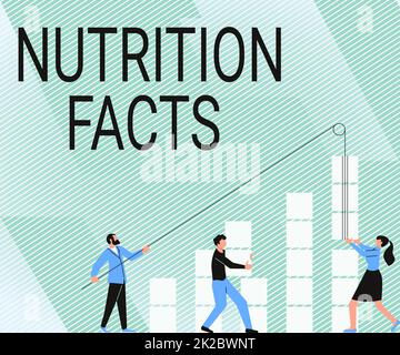 Segno di testo che mostra i fatti di Nutrizione. Word per informazioni dettagliate sulle sostanze nutritive del cibo Illustrazione dei partner costruire nuove idee meravigliose per il miglioramento delle competenze. Foto Stock