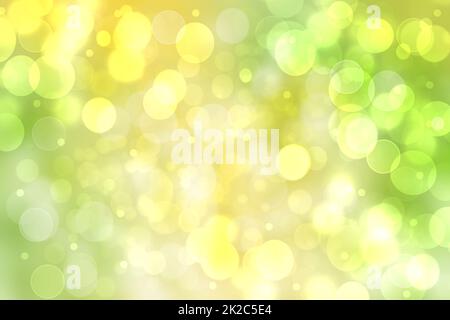 Ciao sfondo primavera. Struttura astratta del paesaggio estivo o primaverile con luci bokeh verdi e sole. Splendido sfondo con spazio. Foto Stock