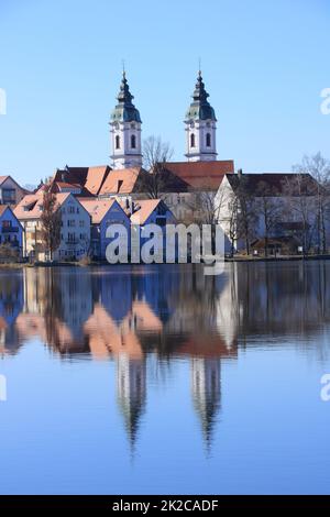 Vista sulla città di Bad Waldsee. Foto Stock