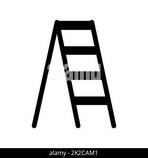 Scale da giardino, icona vettoriale scala a pioli Foto Stock
