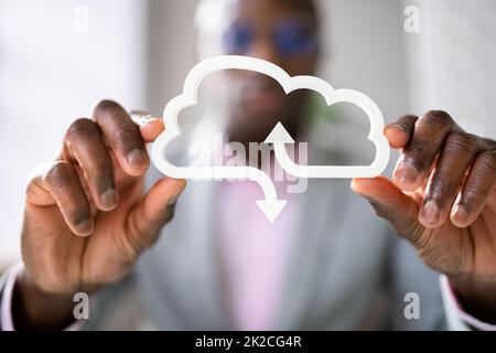 Concetto di tecnologia aziendale per i dati cloud Foto Stock