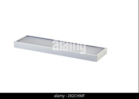 Lampada a LED per spazi pubblici e non residenziali su sfondo bianco isolato. Risparmio energetico Foto Stock