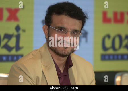 Kolkata, India. 22nd Set, 2022. KOLKATA, INDIA - SETTEMBRE 22: Presidente BCCI ed ex cricketer Sourav Ganguly durante un evento promozionale il 22 settembre 2022 a Kolkata, India.(Foto di Samir Jana/Hindustan Times/Sipa USA) Credit: Sipa USA/Alamy Live News Foto Stock