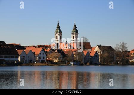 Vista sulla città di Bad Waldsee. Foto Stock