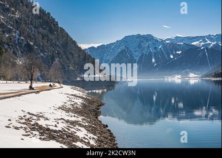 A beautiful sunny day at the Achensee Foto Stock