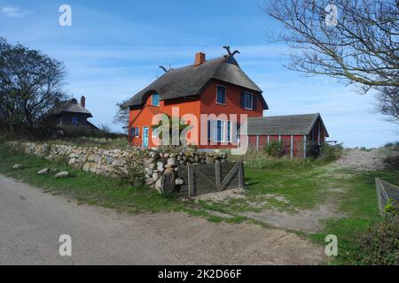 Red House. Heiligenhafen Graswarder Foto Stock