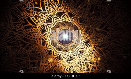 Illustrazione 3D sfondo per la pubblicità e lo sfondo in russo cornice vintage e la scena di festa di moda. Rendering 3D in un concetto decorativo. Foto Stock