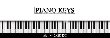 Tasti piano in bianco e nero su sfondo realistico - Vector Foto Stock