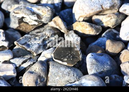 Brughiera stretta con campi di selce Foto Stock