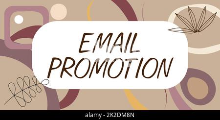 Didascalia di testo che presenta la promozione e-mail. Business approccio commerciale broadcast che offre incentivi a promuovere le vendite telaio vuoto decorato con Abstract Modernized Forms Flowers and Foliage. Foto Stock