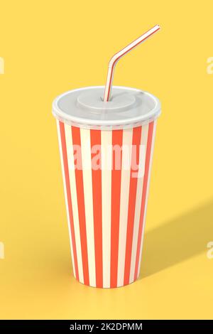 Tazza per bevande a base di cola e cannuccia Foto Stock