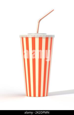 Tazza per bevande a base di cola e cannuccia Foto Stock