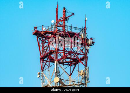 Trasmettitori di antenne per comunicazioni wireless Foto Stock