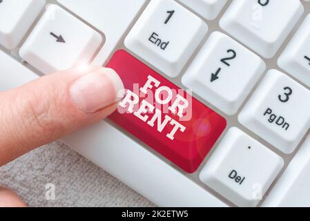 Ispirazione mostrando segno per l'affitto. Concetto di business quando si rende la proprietà disponibile per l'acquisto temporaneamente Browsing Online Transaction History, creazione di file system organizzato Foto Stock