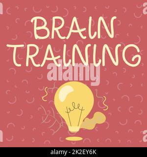 Didascalia concettuale Brain Training. Business idea attività mentali per mantenere o migliorare le capacità cognitive illuminazione bulbo disegno piante Shell mostrando idee tecnologiche. Foto Stock