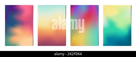 Set di 4 pcs astratto sfondo sfumato multicolore, modelli per la pubblicità, biglietti da visita, texture - Vector Foto Stock