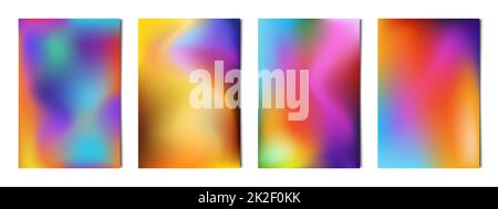 Set di 4 pcs astratto sfondo sfumato multicolore, modelli per la pubblicità, biglietti da visita, texture - Vector Foto Stock