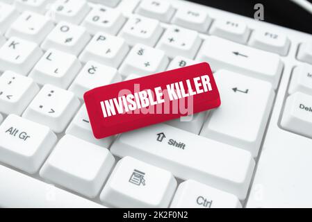 Didascalia di testo con Invisible Killer. Business Concept presenza nell'aria di una sostanza che sono dannosi Browsing Online Transaction History, la creazione di un file system organizzato Foto Stock