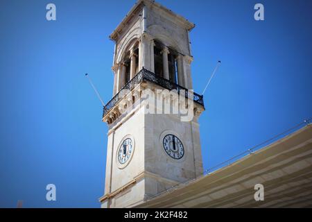 Orologio torre in Hydra isola Grecia Foto Stock