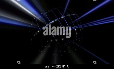 Illustrazione 3d Sphere Cyber Space Network 3d Foto Stock