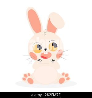 Coniglietto di Pasqua su sfondo bianco - Vector Foto Stock