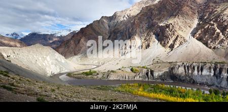 Panorama della Spiti valley in autunno, Himachal Pradesh, India Foto Stock