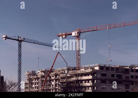 costruzione di nuovi appartamenti residenziali Foto Stock