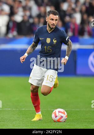 Saint Denis, Francia. 22/09/2022, Jonathan Clauss di Francia durante la UEFA Nations League, Gruppo A1, Tour 5 incontro tra Francia e Austria il 22 settembre 2022 a Saint-Denis, un sobborgo di Parigi, Francia. Foto di Christian Liewig/ABACAPRESS.COM Foto Stock