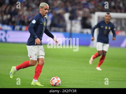 Saint Denis, Francia. 22/09/2022, Antoine Griezmann in Francia durante la partita della UEFA Nations League, Gruppo A1, Tour 5 tra Francia e Austria il 22 settembre 2022 a Saint-Denis, un sobborgo di Parigi, Francia. Foto di Christian Liewig/ABACAPRESS.COM Foto Stock