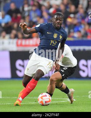 Saint Denis, Francia. 22/09/2022, Youssouf Fofana in Francia durante la partita della UEFA Nations League, Gruppo A1, Tour 5 tra Francia e Austria il 22 settembre 2022 a Saint-Denis, un sobborgo di Parigi, Francia. Foto di Christian Liewig/ABACAPRESS.COM Foto Stock