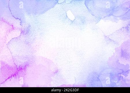 Viola, acquerello rosa chiaro, inchiostro, struttura astratta dello sfondo. Spazio di copia per banner, design, poster, sfondo. Acquerello colorato ad alta risoluzione Foto Stock