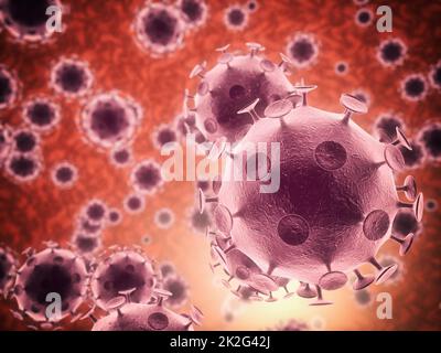 I germi che ti fanno ammalare. Vista microscopica dei batteri a colori. Foto Stock