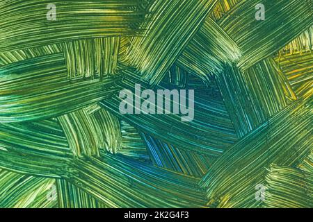 Astratto arte sfondo verde scuro e blu colori. Pittura ad acquerello su tela con colpi e spruzzi. Opere d'arte acriliche su carta con olive macchiate Foto Stock