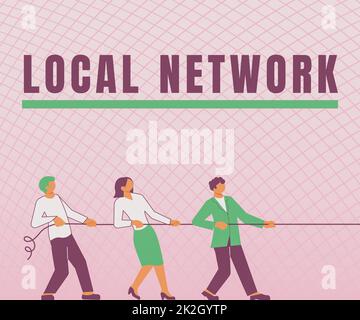 Didascalia concettuale rete locale. Approccio aziendale Intranet LAN radio Waves DSL connessione switch in banda larga Foto Stock