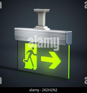 Segnale di uscita su superficie scura Foto Stock