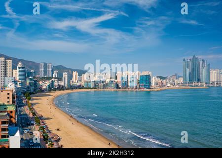 Spiaggia Gwangalli in Busan, Corea del Sud Foto Stock