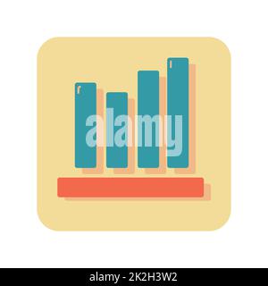 Icona del pulsante astratto grafico statistico su sfondo bianco - vettore Foto Stock