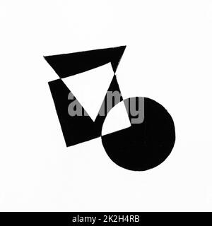 composizione con figure geometriche intersecate Foto Stock