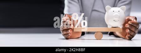 Percentuale di interesse bilancia Foto Stock