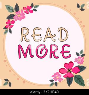 Scrittura visualizzazione testo Leggi tutto. Parola per fornire più tempo o lettura approfondita per un argomento o un elemento specifico Foto Stock