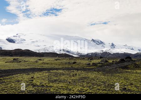 Ghiacciaio di Vatnajokull vicino alla zona di Kverfjoll, natura islandese Foto Stock