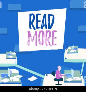 Scrittura visualizzazione testo Leggi tutto. Concetto di business fornire più tempo o lettura approfondita per un argomento o un elemento specifico Foto Stock
