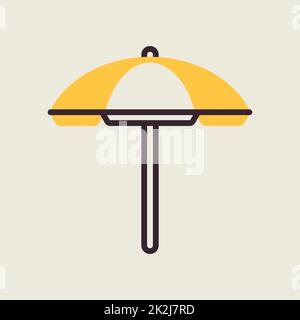 Beach parasol flat vettore icona design isolato Foto Stock