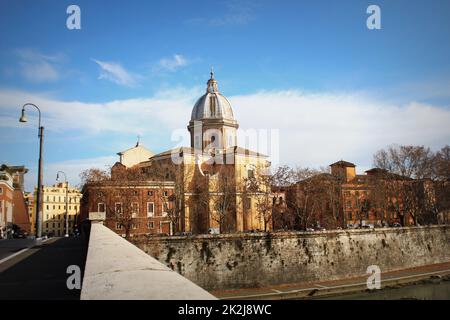 Vista esterna di San Giovanni Battista dei Fiorentini Chiesa a Roma città, Italia Foto Stock