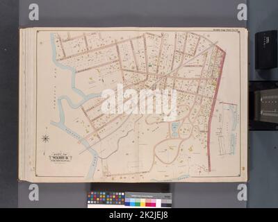 Cartografica, Mappe. 1901. Lionel Pincus e la Principessa Firyal Map Division. Queens (New York, N.Y.) Queens, V. 1, Double Page Plate No. 23; Part of far Rockaway, Ward 5; Map bounded by Cornell Ave., Clinton Ave., Mott Ave., Central Ave., Bay Ave., Norton's Creek Foto Stock