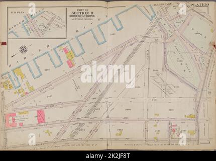 Cartografica, Mappe. 1911. Lionel Pincus e la Principessa Firyal Map Division. Bronx (New York, N.Y.), New York (N.Y.) Plate 10 Mappa delimitata da Harlem River, E. 161st St., Gerard Ave. Foto Stock